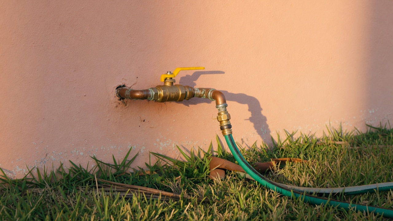 House water shutoff valve on Miami stucco
